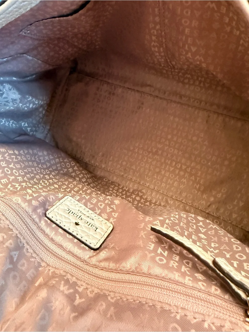 Kate Spade Pebbled Leather Top-Handle Satchel in Cream